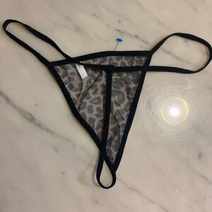 Leopard Print Thong with Black Trim/ Firm price